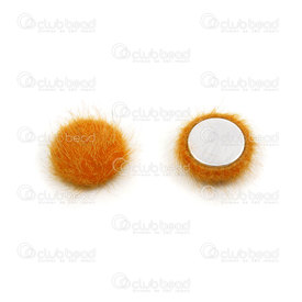 1721-1214-18 - Pompon Imitation de Fourrure Cabochon 14mm Orange Rond 20pcs 1721-1214-18,montreal, quebec, canada, beads, wholesale
