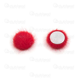 1721-1214-22 - Fur Imitation Pom Pom Cabochon 14mm Red Round 20pcs 1721-1214-22,montreal, quebec, canada, beads, wholesale
