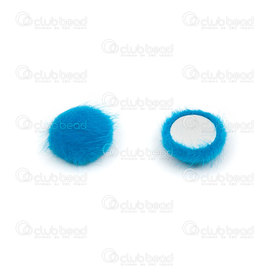 1721-1214-28 - Fur Imitation Pom Pom Cabochon 14mm sky blue Round 20pcs 1721-1214-28,montreal, quebec, canada, beads, wholesale