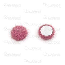 1721-1214-32 - Fur Imitation Pom Pom Cabochon 14mm Violet-Pink Round 20pcs 1721-1214-32,montreal, quebec, canada, beads, wholesale