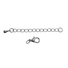 1722-0000-BN - Metal Extension Chain With Clasp 2'' Black Nickel Lead Free, Nickel Free 20pcs 1722-0000-BN,Chains,2'',Metal,Extension Chain,With Clasp,2'',Grey,Black Nickel,Metal,Lead Free, Nickel Free,20pcs,China,montreal, quebec, canada, beads, wholesale
