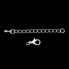 1722-0000-SL - Metal Extension Chain With Clasp 2'' Silver Lead Free, Nickel Free 20pcs 1722-0000-SL,Chains,2'',Metal,Extension Chain,With Clasp,2'',Grey,Silver,Metal,Lead Free, Nickel Free,20pcs,China,montreal, quebec, canada, beads, wholesale