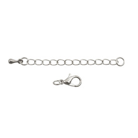 1722-0000-WH - Metal Extension Chain With Clasp 2'' Nickel Lead Free, Nickel Free 20pcs 1722-0000-WH,Metal,Extension Chain,With Clasp,2'',Grey,Nickel,Metal,Lead Free, Nickel Free,20pcs,China,montreal, quebec, canada, beads, wholesale