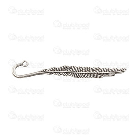 1724-0205-2 - Signet Plume Fantaisie Métal Nickel Antique 79X13mm 10pcs 1724-0205-2,signet,montreal, quebec, canada, beads, wholesale
