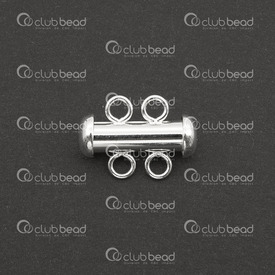 1754-0030 - Sterling Silver Tube Clasp 4.3X16MM Magnetic 2 Row 1pc 1754-0030,Sterling silver,1pc,Sterling Silver,Tube Clasp,4.3X16MM,Grey,Metal,Magnetic,2 Row,1pc,China,montreal, quebec, canada, beads, wholesale