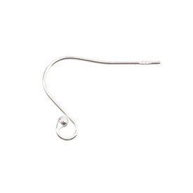1754-0100 - Sterling Silver 925 Fish Hook With Ball End 8X16MM Wire Size 0.6mm 10pcs 1754-0100,argent sterling,10pcs,Sterling Silver 925,Fish Hook,With Ball End,8X16MM,Grey,Metal,Wire Size 0.6mm,10pcs,China,montreal, quebec, canada, beads, wholesale