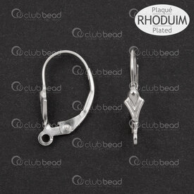1754-0112-R - Sterling Silver 925 Leverback Earring French Lily 10x17mm Natural Rhodium Plated With Loop 2pcs (1pair) USA 1754-0112-R,Findings,Earrings,Leverback,Sterling Silver 925,Leverback Earring,French Lily,10X17MM,Grey,Natural,Metal,Rhodium Plated,With Loop,2pcs (1pair),USA,montreal, quebec, canada, beads, wholesale