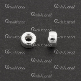 1754-0326 - Sterling Silver Bead Rondelle 5.3x2.8mm 1.8mm Hole 10pcs USA 1754-0326,Beads,Silver,Bead,Metal,Sterling Silver,5.3x2.8mm,Round,Rondelle,Grey,1.8mm Hole,USA,8pcs,montreal, quebec, canada, beads, wholesale