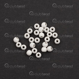 1754-0336-S - Sterling Silver Bead Round Hollow 3mm Stardust 1.2mm Hole 25pcs USA 1754-0336-S,Sterling silver,3MM,Bead,Metal,Sterling Silver,3MM,Round,Round,Hollow,Grey,Stardust,1.2mm Hole,USA,25pcs,montreal, quebec, canada, beads, wholesale