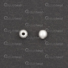 1754-0336-SB - Sterling Silver Bead Round Hollow 3mm Sandblasted 1.2mm Hole 25pcs USA 1754-0336-SB,Beads,3MM,Bead,Metal,Sterling Silver,3MM,Round,Round,Hollow,Grey,Sandblasted,1.2mm Hole,USA,25pcs,montreal, quebec, canada, beads, wholesale