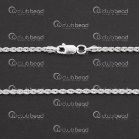 1754-0432-2.2 - Sterling Silver Rope Chain Necklace 18'' 2.2mm 1 pc USA 1754-0432-2.2,Sterling Silver,Rope,Chain,Necklace,18'',2.2mm,1 pc,USA,montreal, quebec, canada, beads, wholesale