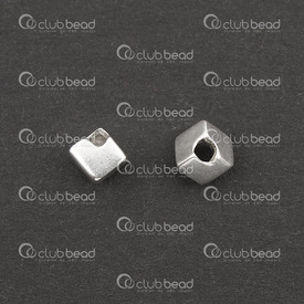 1754-0502 - Bille Argent Sterling 925 Cube 4mm Trou Diagonal Trou 1.4mm 8pcs É-U 1754-0502,montreal, quebec, canada, beads, wholesale