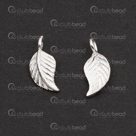 1754-1021-40 - Sterling Silver Charm Leaf 12x5.5x2mm with Loop 5pcs 1754-1021-40,breloque feuille,montreal, quebec, canada, beads, wholesale