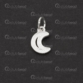 1754-1021-68 - Sterling Silver 925 Charm Moon 10.5x7x1.5mm with Ring 2pcs 1754-1021-68,(6),montreal, quebec, canada, beads, wholesale