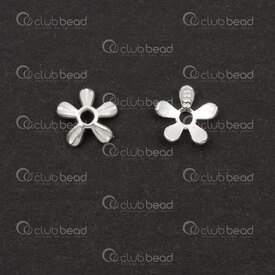 1754-1022-0606 - Sterling Silver 925 Bead Cap Flower 6x2mm 1.2mm hole 10pcs 1754-1022-0606,0.8,montreal, quebec, canada, beads, wholesale