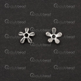 1754-1022-0606OX - Sterling Silver 925 Bead Cap Flower 6x2mm 1.2mm hole Oxydized 10pcs 1754-1022-0606OX,0.8,montreal, quebec, canada, beads, wholesale