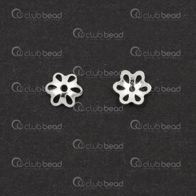 1754-1022-4.508 - Sterling Silver 925 Bead Cap Flower 4.5x1.5mm 0.6mm hole 20pcs 1754-1022-4.508,0.8,montreal, quebec, canada, beads, wholesale