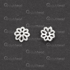 1754-1022-5.502 - Sterling Silver Bead Cap 5.5mm Flower Design 0.8mm hole 10pcs 1754-1022-5.502,New Products,montreal, quebec, canada, beads, wholesale