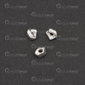 1754-1024-2704 - Sterling Silver Spacer Bead Free form 3.5x4X2.5mm 1.2mm hole 10pcs 1754-1024-2704,Beads,Silver,montreal, quebec, canada, beads, wholesale