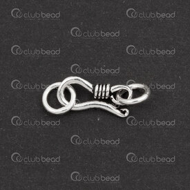1754-1025-02OX - Argent Sterling 925 Fermoir Crochet et Anneau 14x5.5mm Oxydé Avec 3 Anneaux 5mm soude 2pcs 1754-1025-02OX,Fermoirs,Sterling Silver 925,Clasp,Hook and Eye,14x5.5mm,Gris,Oxydised,Métal,With 3 Soldered 5mm Rings,2pcs,Chine,montreal, quebec, canada, beads, wholesale