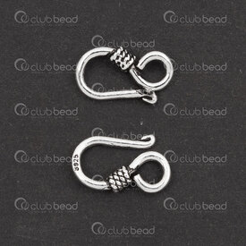 1754-1025-04OX - Sterling Silver Clasp Hook and Eye 14x9.5mm Oxydised 2pcs 1754-1025-04OX,argent sterling,Clasp,Sterling Silver,Clasp,Hook and Eye,14x9.5mm,Grey,Oxydised,Metal,2pcs,China,montreal, quebec, canada, beads, wholesale