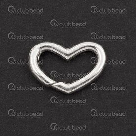 1754-1025-06 - Sterling Silver Clasp Heart shape 10.7x15.5xx2.4mm 1pc 1754-1025-06,Sterling silver,Clasps,montreal, quebec, canada, beads, wholesale