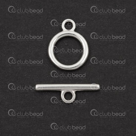 1754-1025-08 - Sterling Silver 925 Toggle Clasp Ring 12x10x1.5mm Bar 15x1.5mm 2 Sets 1754-1025-08,Clasps,montreal, quebec, canada, beads, wholesale