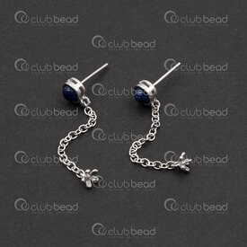 1754-1027-04 - Sterling Silver Earring Pin With Lapis Lazuli Stone 5.5x11x0.7 With Chain 31.5x1.9mm and 4.5mm Bail Peg 2pcs 1754-1027-04,argent sterling,Earring Pin,Sterling Silver,Earring Pin,With Lapis Lazuli Stone,5.5x11x0.7,Grey,Metal,With Chain 31.5x1.9mm and 4.5mm Bail Peg,2pcs,China,montreal, quebec, canada, beads, wholesale