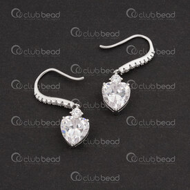 1754-1027-12 - Sterling Silver 925 Earring Hook 28.5x8x0.7mm Heart Charm With Zirconium 2pcs (1pair) 1754-1027-12,Sterling silver,Earrings,Sterling Silver 925,Earring Hook,Heart Charm,With Zirconium,28.5x8x0.7mm,Grey,Metal,2pcs (1pair),China,montreal, quebec, canada, beads, wholesale
