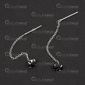 1754-1027-28 - Sterling Silver 925 Earring Stud 12x0.7mm Natural With Chain and 5mm Black Cubic Zirconia 2pcs (1pair) 1754-1027-28,Findings,Sterling Silver 925,Sterling Silver 925,Earring Stud,12x0.7mm,Grey,Natural,Metal,With Chain and 5mm Black Cubic Zirconia,2pcs (1pair),China,montreal, quebec, canada, beads, wholesale
