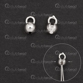 1754-1029-023.8 - Sterling Silver Crimp Cover 3.8mm Round with loop 10pcs 1754-1029-023.8,Chains,Sterling Silver,montreal, quebec, canada, beads, wholesale