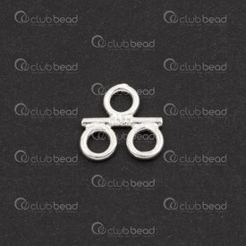 1754-1029-0302 - Sterling Silver Connector 2 Rows 8.6x8.8x1mm 6pcs 1754-1029-0302,Sterling silver,Connectors,montreal, quebec, canada, beads, wholesale
