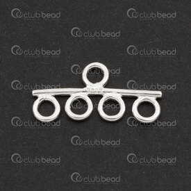 1754-1029-0304 - Sterling Silver Connector 4 Rows 18x9x1mm 4pcs 1754-1029-0304,Sterling silver,Connectors,montreal, quebec, canada, beads, wholesale