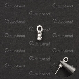 1754-1029-050.8 - Sterling Silver 925 Cord End Connector 6x2.9mm Inner Diameter 0.8mm with Loop 10pcs china 1754-1029-050.8,(6),montreal, quebec, canada, beads, wholesale