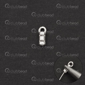 1754-1029-051.2 - Sterling Silver 925 Cord End Connector 7.5x3.2mm Inner Diameter 1.2mm with Loop 10pcs china 1754-1029-051.2,is,montreal, quebec, canada, beads, wholesale