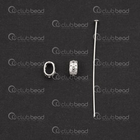 1754-1042-30P - Argent Sterling Beliere Oval 5x3x2.5mm avec Tige a Tete 30mm 24ga (0.5mm) Plaque Platine 2pcs 1754-1042-30P,Argent sterling,montreal, quebec, canada, beads, wholesale