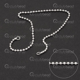 1754-1090-062.0 - Sterling Silver Ball Chain 2mm Diamond Cut Semi Finish Bracelet 6.5\" (16cm) with Ring 1pc 1754-1090-062.0,chaîne boule,montreal, quebec, canada, beads, wholesale