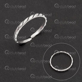 1754-1092-04 - Sterling Silver Finger Ring Twisted Antique Design Adjustable Size 5.5 (16mm) 1pc 1754-1092-04,torsade,montreal, quebec, canada, beads, wholesale