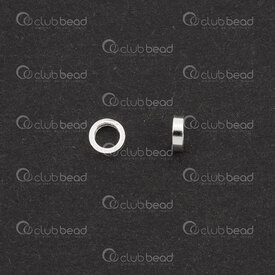 1754-1240107-02 - Sterling Silver Bead Washer 1x3mm 2mm hole 50pcs 1754-1240107-02,1x3,montreal, quebec, canada, beads, wholesale