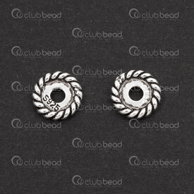 1754-1240307-02OX - Sterling Silver Bead Spacer Daisy .3x6mm 1.5mm hole Oxydised 10pcs 1754-1240307-02OX,daisy spacer,montreal, quebec, canada, beads, wholesale