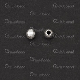 1754-1240601-0304 - Sterling Silver 925 Bead Round 3.8x4mm Diamond Cut Design 1.5mm Hole 10pcs 1754-1240601-0304,6.5,montreal, quebec, canada, beads, wholesale