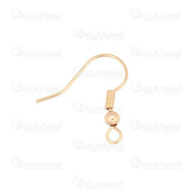 1755-1020 - Gold Filled 18K Fish Hook with Coil and Bead 3mm 20pcs (10pairs) 1755-1020,Gold Filled,montreal, quebec, canada, beads, wholesale