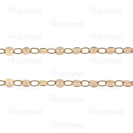 1755-1100 - Or Rempli 14K Chaine Plateau 4mm Rond 1m 1755-1100,montreal, quebec, canada, beads, wholesale