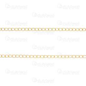 1755-1130-04 - Gold Filled 14K Curb Chain 4x3mm 0.5mm wire 3m 1755-1130-04,1755-,montreal, quebec, canada, beads, wholesale