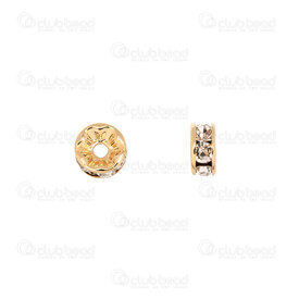 1755-240207-0106 - Gold Filled 14K Bead Spacer 6x3mm with crystal clear cubic zircon stone 1.5mm hole 10pcs 1755-240207-0106,1755-,montreal, quebec, canada, beads, wholesale