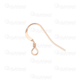 1756-0020 - Rose Gold Filled 14k Flat Fish Hook With Coil Wire Size 0.6mm 8pcs (4pairs) USA 1756-0020,Findings,Earrings,Hooks,Rose Gold Filled 14k,Flat Fish Hook,With Coil,Pink,Metal,Wire Size 0.6mm,8pcs (4pairs),USA,montreal, quebec, canada, beads, wholesale