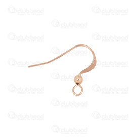 1756-0024 - Rose Gold Filled 14K Ear Wire Flat with Bead 3mm 4pcs (2pairs) USA 1756-0024,Gold Filled,Earrings,montreal, quebec, canada, beads, wholesale