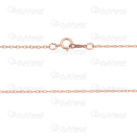 1756-0401-18 - Or Rose Rempli 14k Chaîne Collier Corde 1mm 18" 1pc Italie 1756-0401-18,Or rempli,1pc,Rose Gold Filled 14k,Corde,Chaîne,Collier,18",1mm,1pc,Italie,montreal, quebec, canada, beads, wholesale