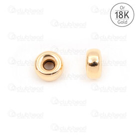 1757-1240107-04 - Gold 18K Spacer Bead Rondelle 4x2.1mm 1.2mm hole 2pcs 1757-1240107-04,Rond separateur,montreal, quebec, canada, beads, wholesale