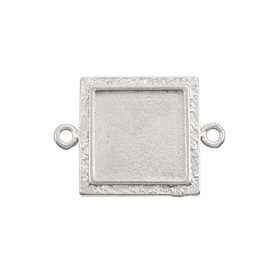 1760-1022 - Pewter Bezel Cup Link Square 23MM With 2 Loops 5pcs Made in Quebec, Canada 1760-1022,montreal, quebec, canada, beads, wholesale